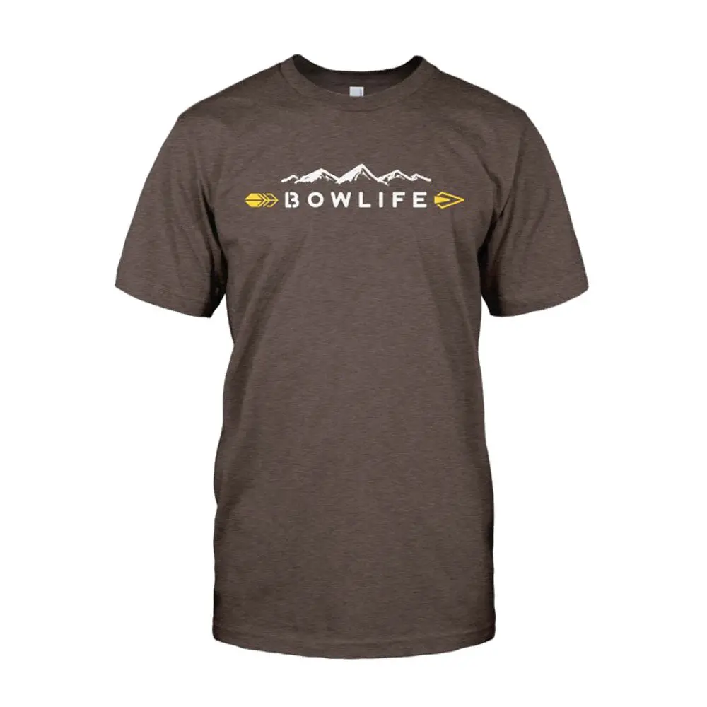 Bow Life Men's Mountain Logo Expresso Short Sleeve T-Shirt 1