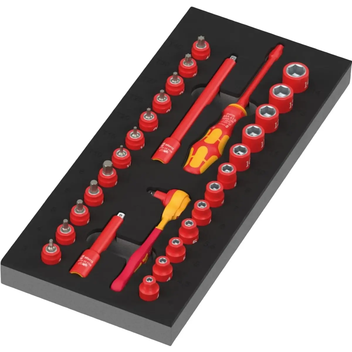 Wera 05150117001 9727 Foam Insert 8007 A Vde Zyklop Vde Ratchet Set 1, 1/4" 1
