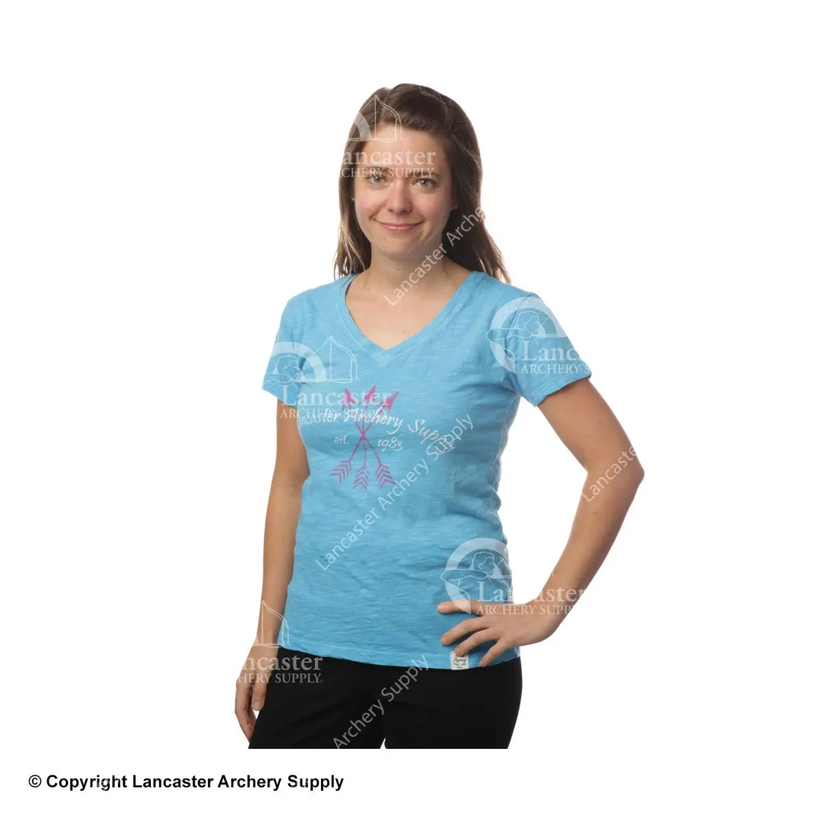 Lancaster Archery Supply Women's Pigment Dyed Slub V-Neck Tee 1