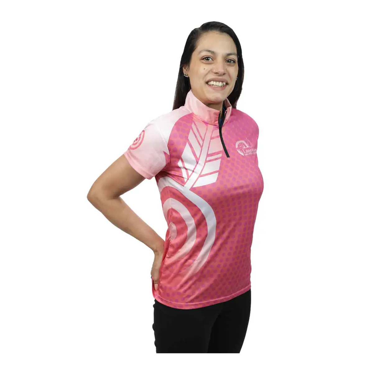 Lancaster Archery Supply Atomic Womens Coral Shooter Jersey 1