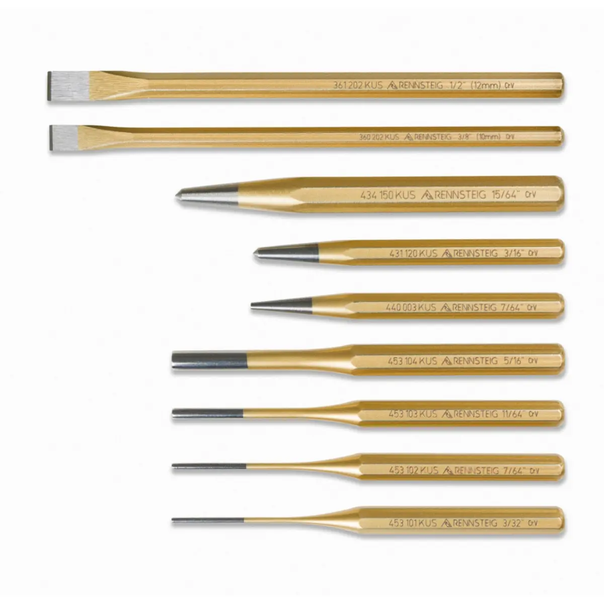 Rennsteig 9R 400 009 9 Pc Punch And Chisel Set 1