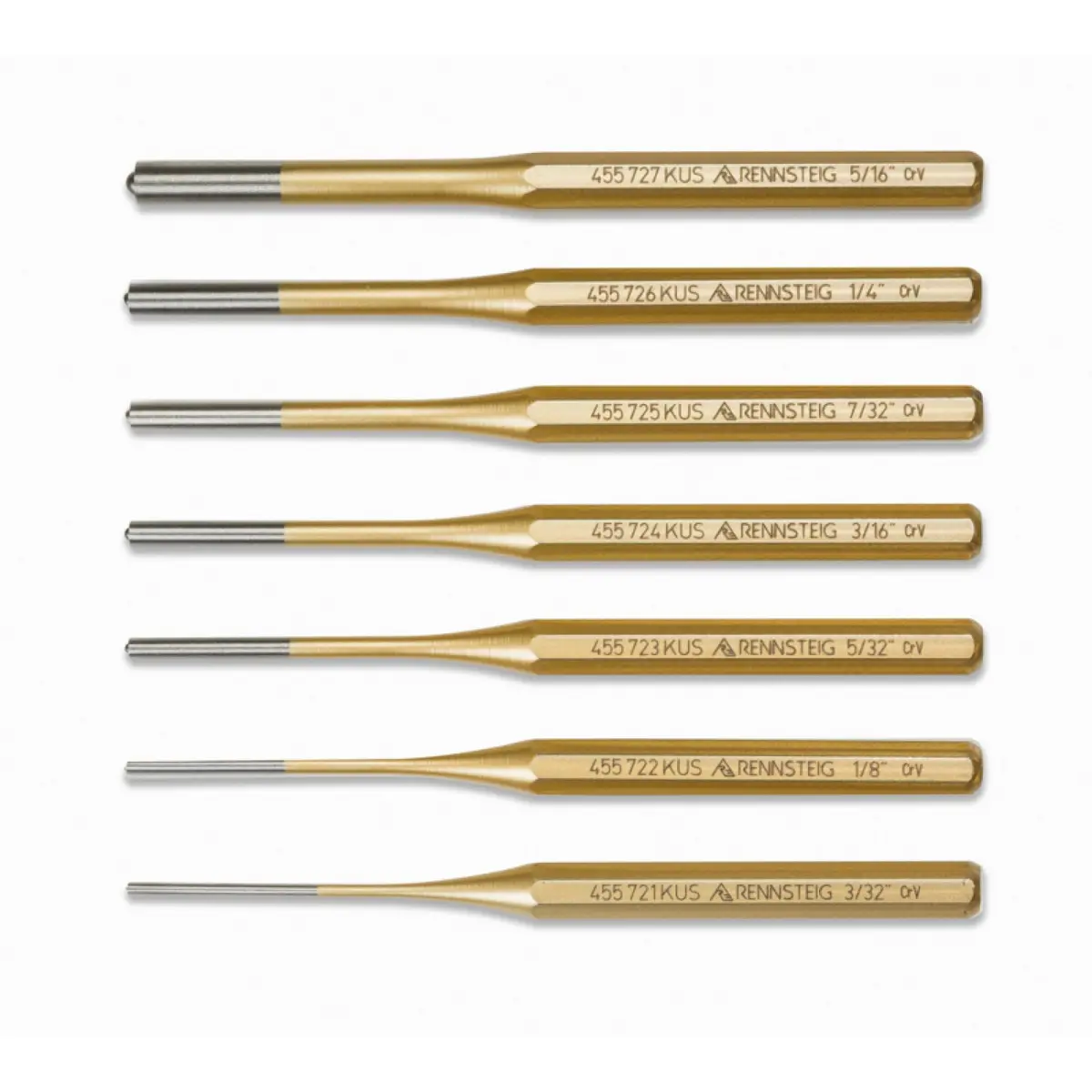 Rennsteig 9R 455 007 7 Pc Roll Pin Punch Set 1