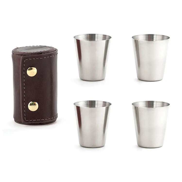 Shot Glasses With Leather Case 1