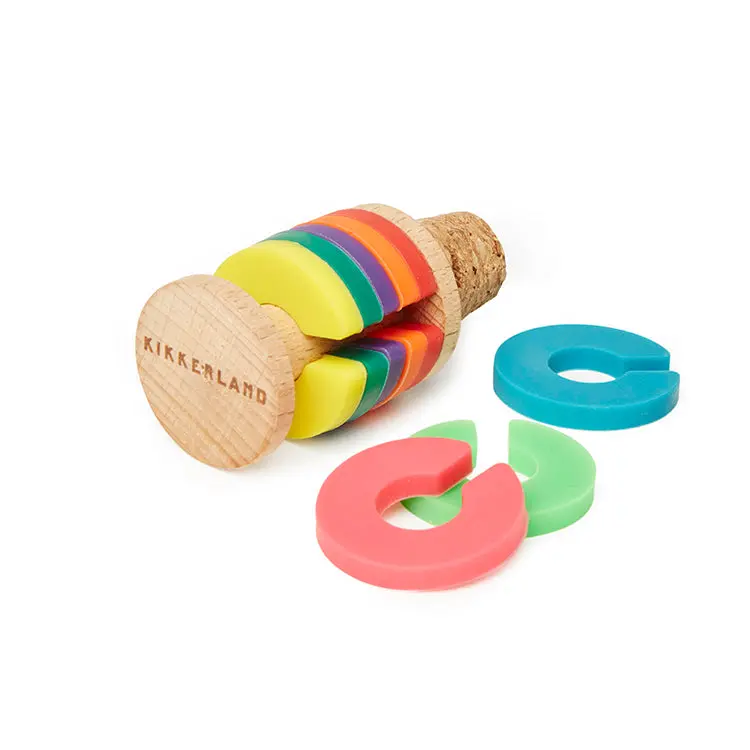 Rainbow Wine Rings And Stopper 1
