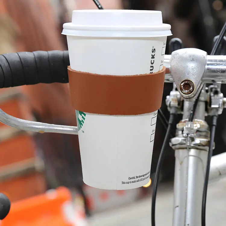 Fiets Leather Bike Cup Holder 2