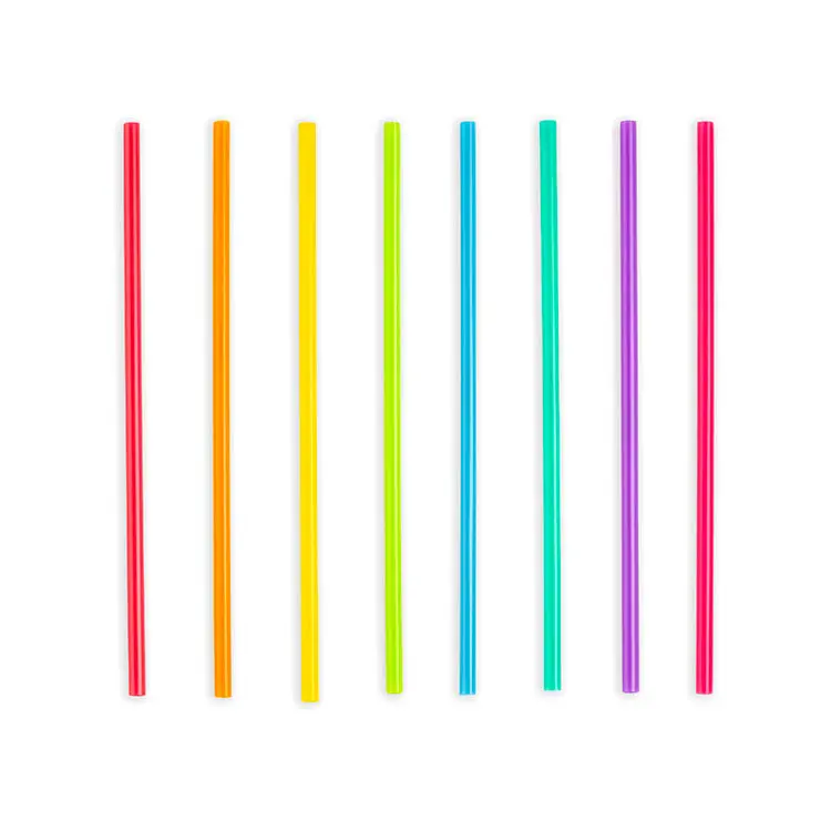8” Bright Color Reusable Straws 1
