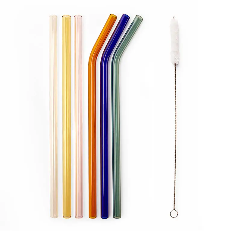 Colorful Reusable Glass Straws 1
