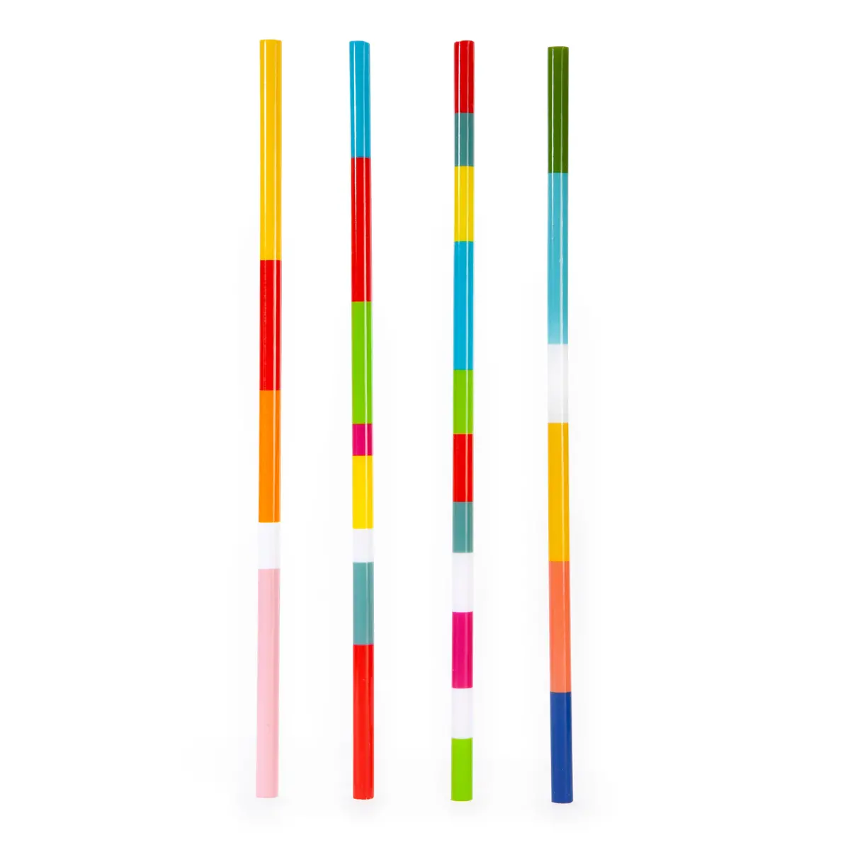 Color Block Reusable Straws 1