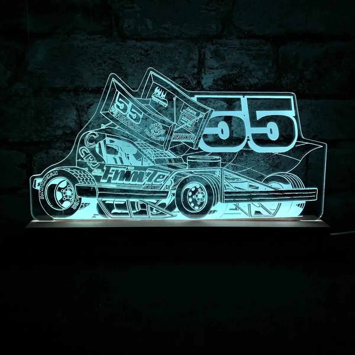 Craig Finnikin 55 Brisca F1 Night Light - Large Wooden Base 1