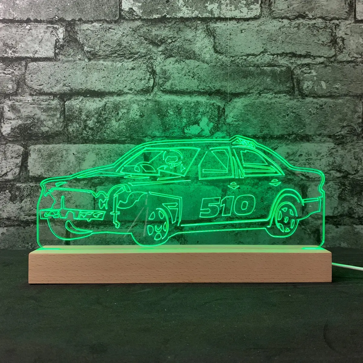 E Class Merc Banger Night Light - Large Wooden Base 1