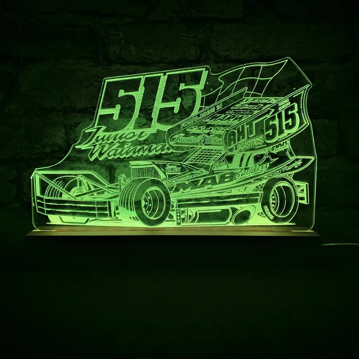 Frankie Wainman Jnr 515 Brisca F1 Night Light - Large Wooden Base 1