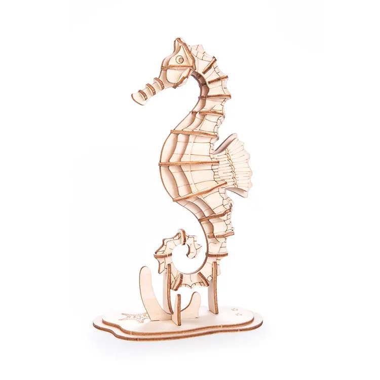 Seahorse 3D Wooden Puzzle Premade Sample 1