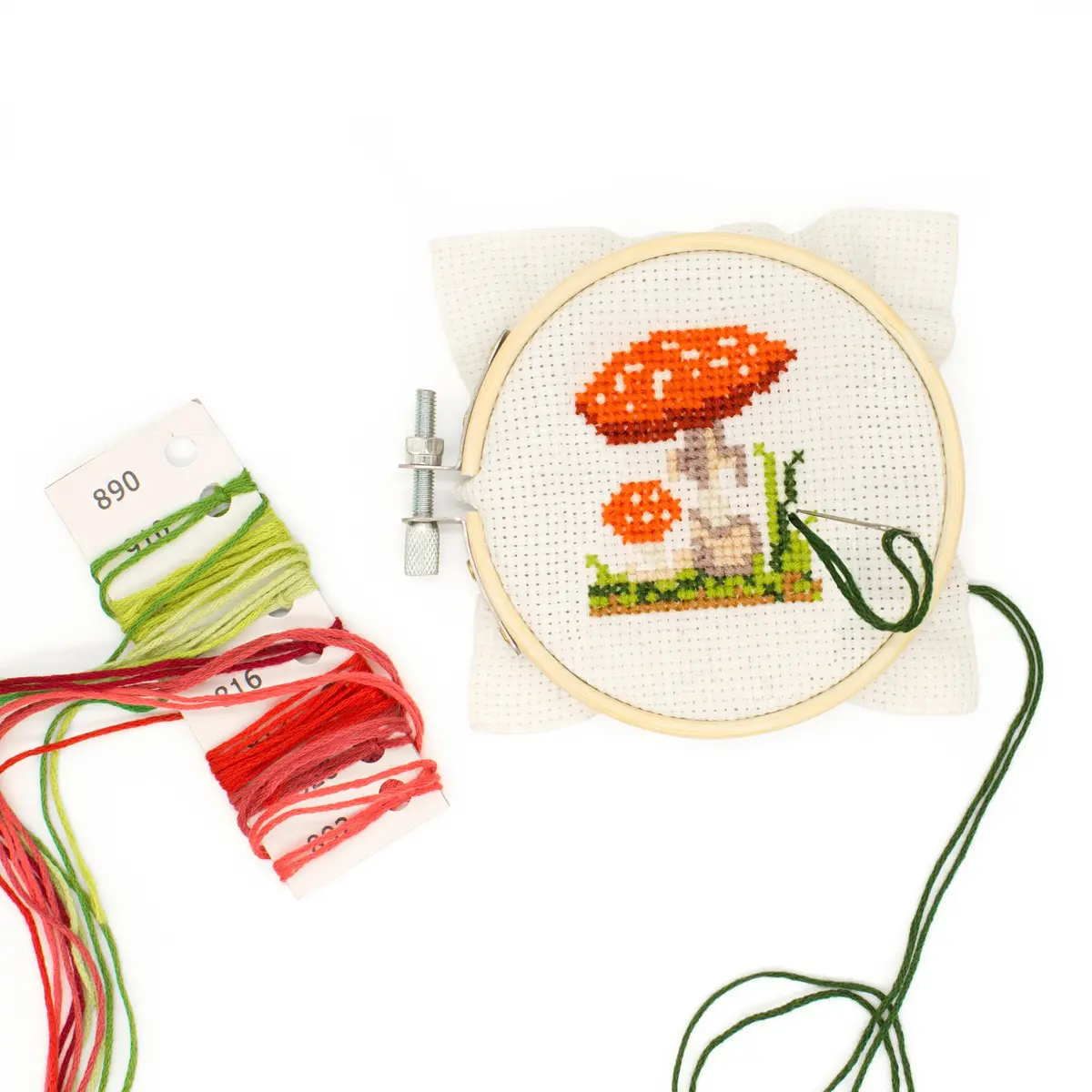 Mushroom Mini Cross Stitch Embroidery Kit 1