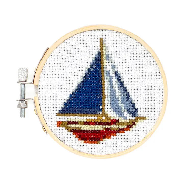Sailboat Mini Cross Stitch Embroidery Kit 1