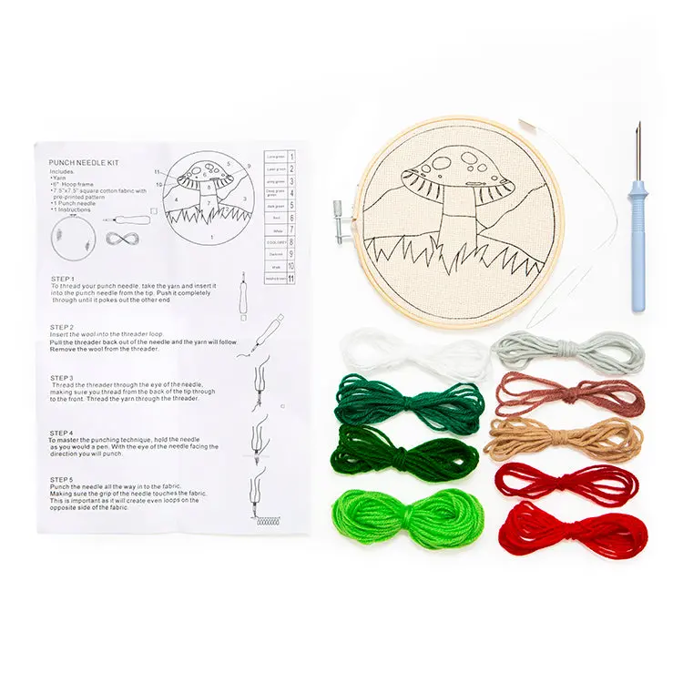 Mushroom Punch Needle Kit 1