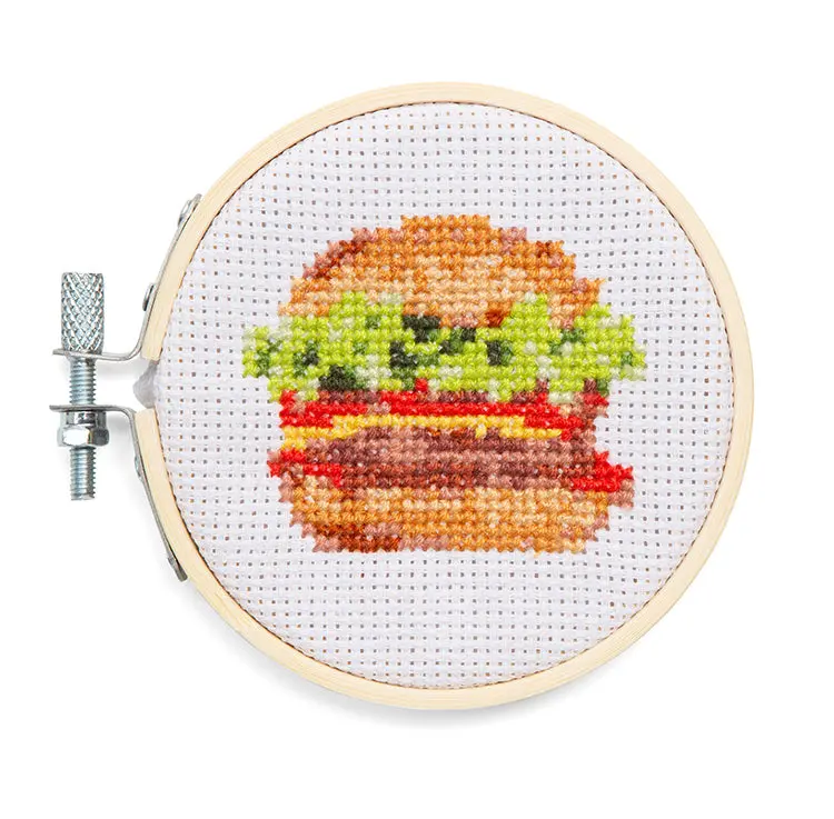 Burger Mini Cross Embroidery Kit 1