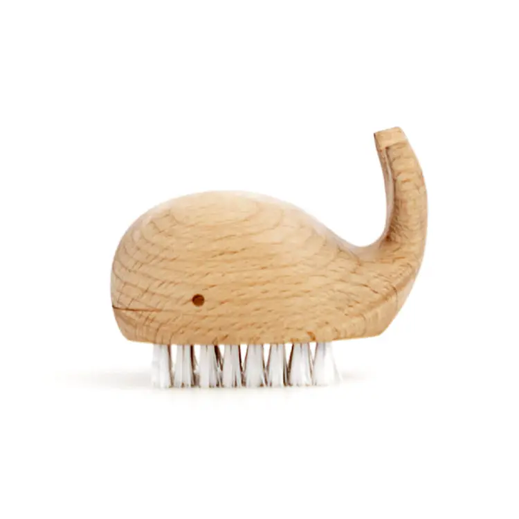 Wooden Whale Nail Brush 1