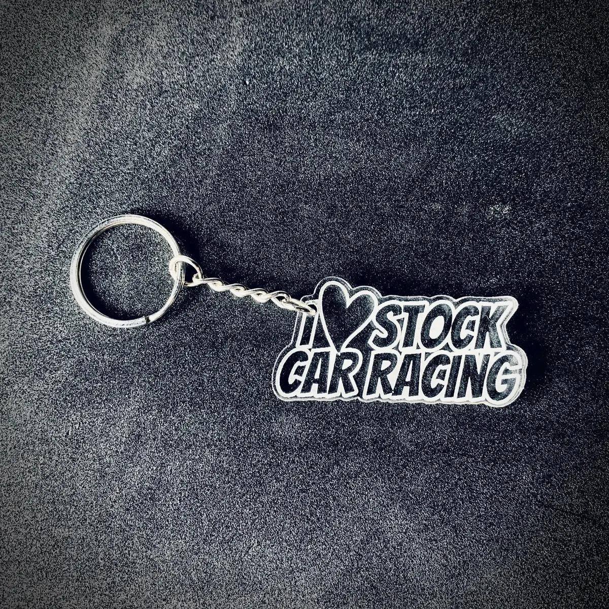 I Love Stock Car Racing Key Ring 1