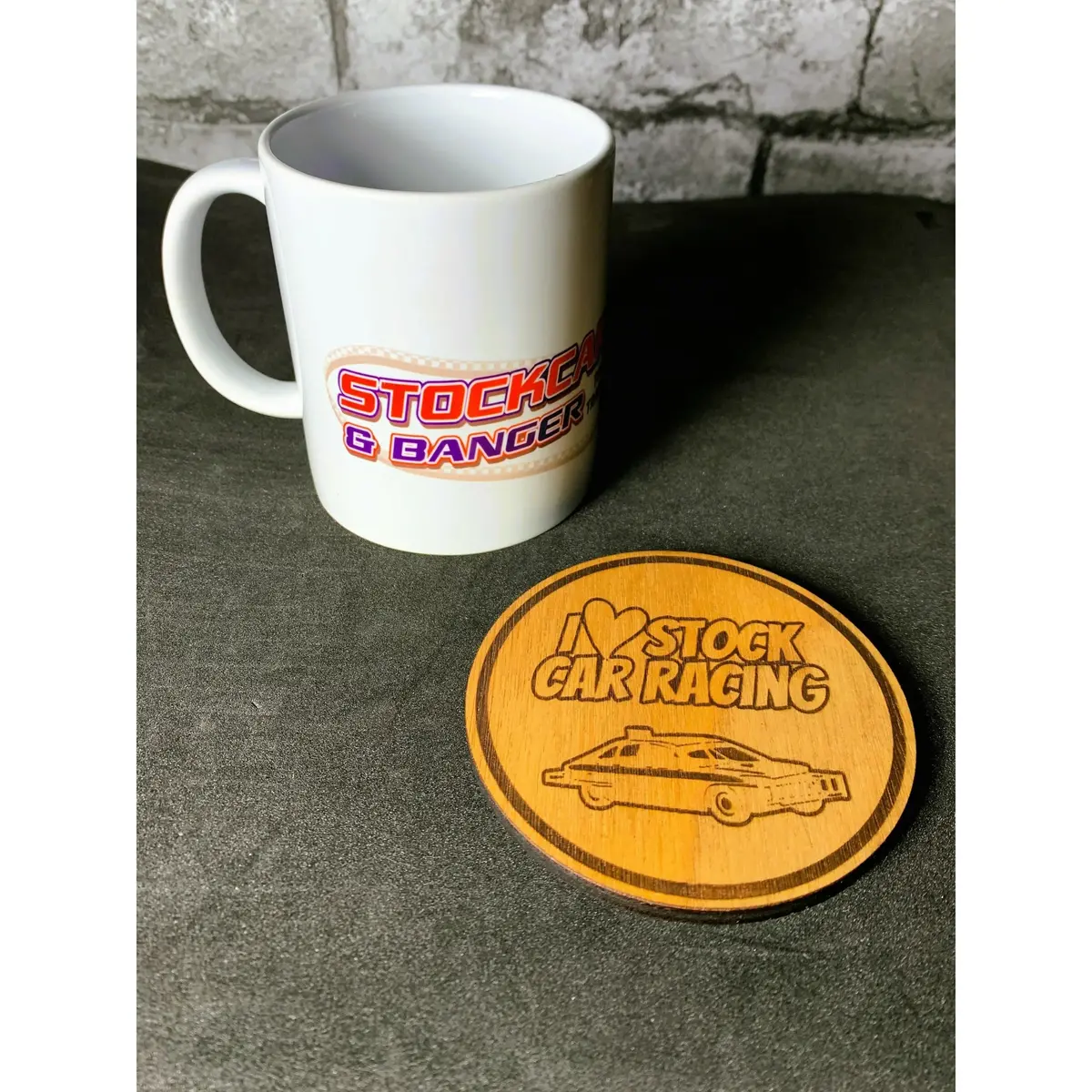 I Love Stock Car Racing | Saloon - Wooden Coaster 1
