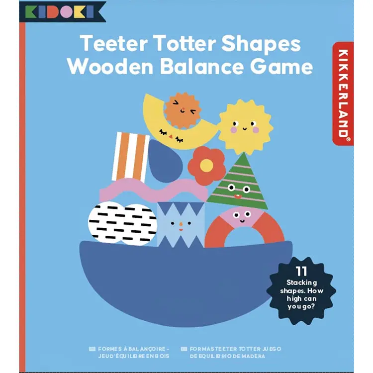 Kidoki Teeter Totter Shapes Wooden Balance Game 1