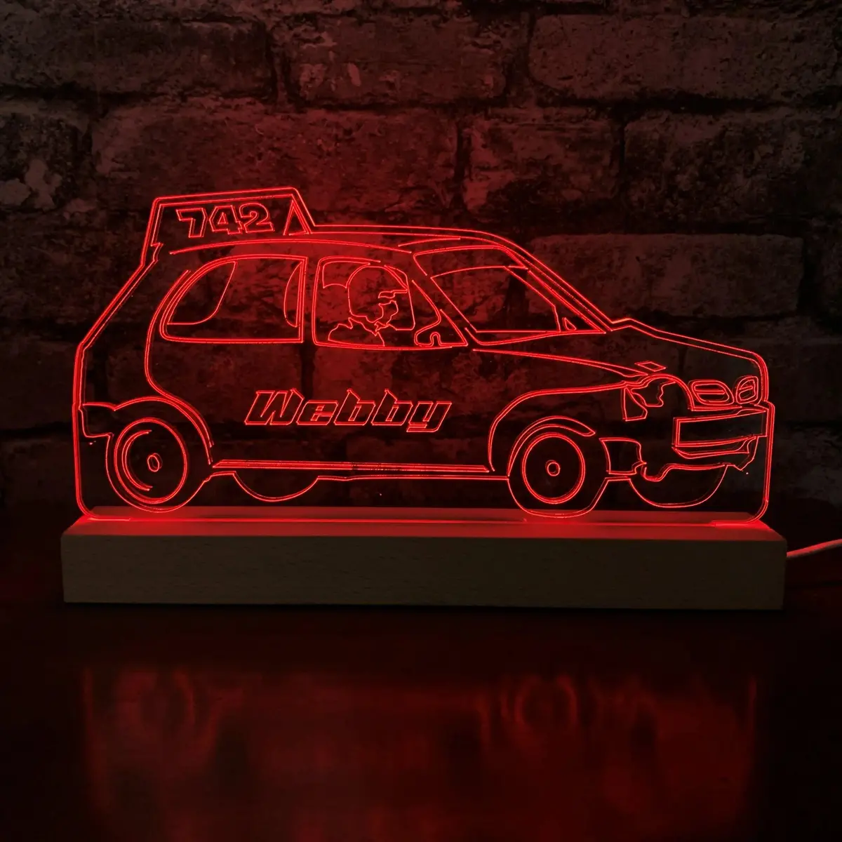 Micra Banger Night Light - Large Wooden Base 1