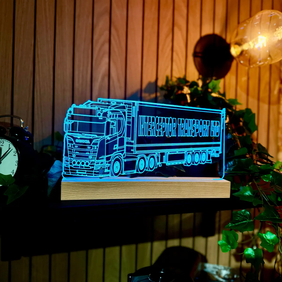 Personalised Scania Lorry With Trailer Led Lamp Night Light 1