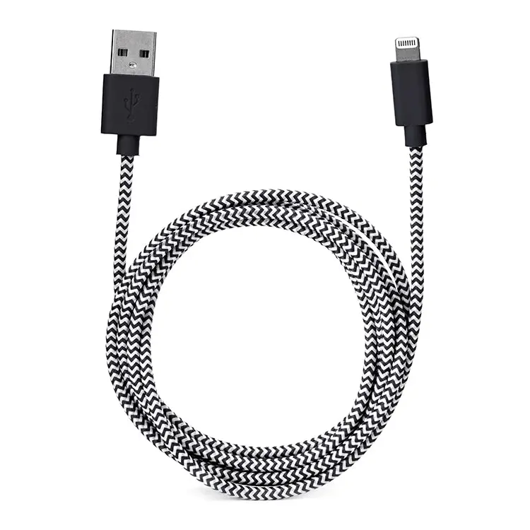 Chevron Cotton Bradied Charging Cord 1