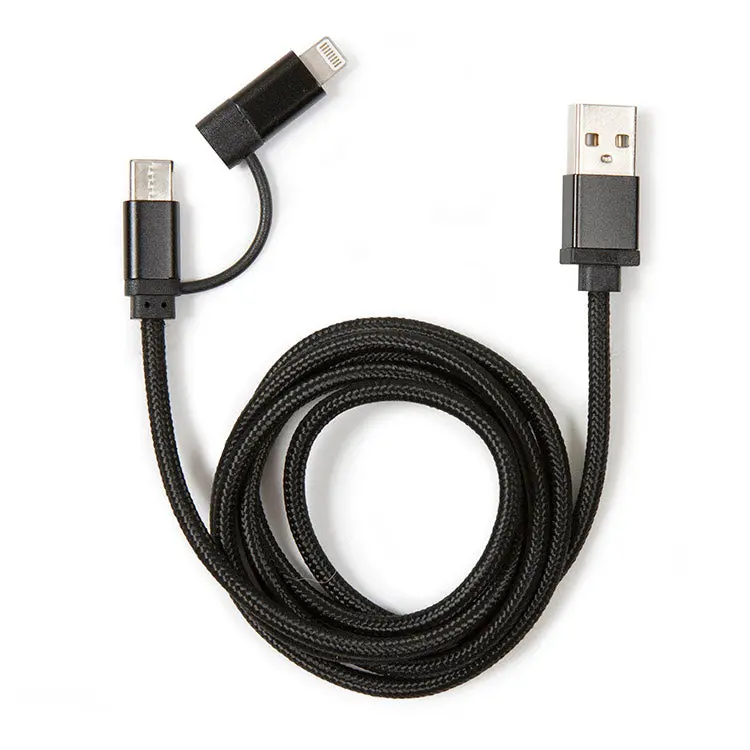 Black 2-In-1 Braided Cable 1