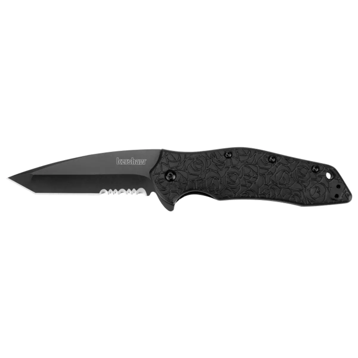 Kershaw 1835Tblkst Kuro Tanto - Black, Serrated 1
