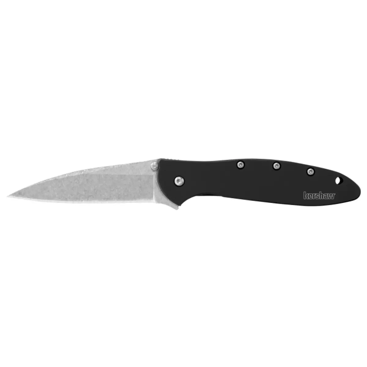 Kershaw 1660Swblk Leek - Black, Stonewash 1
