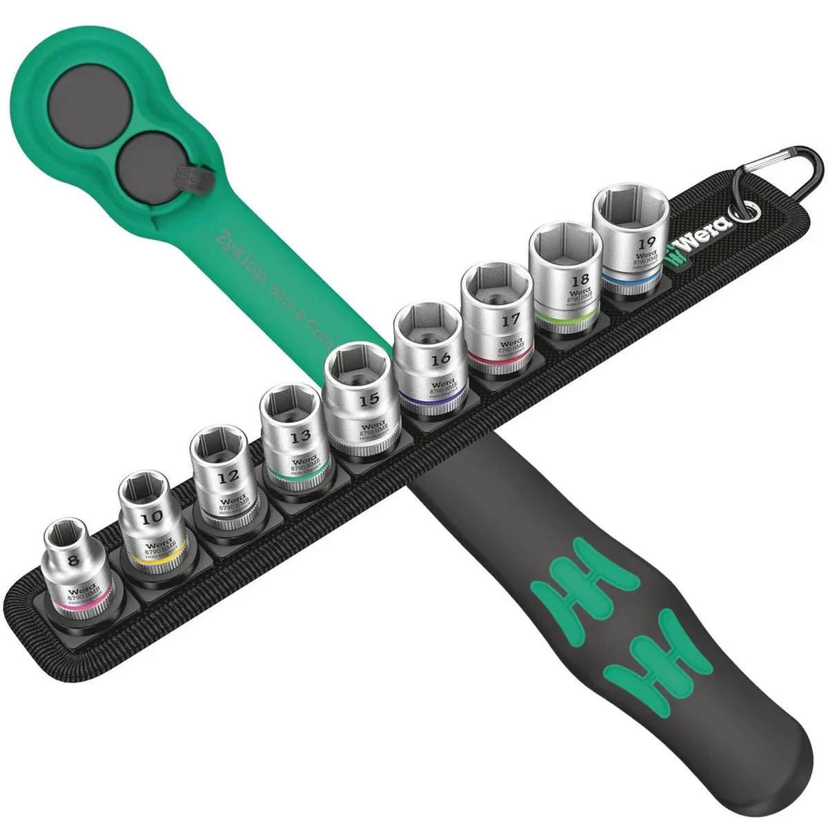 Wera Zyklop Socket & Ratchet Combo Set, 10 Pc. 1