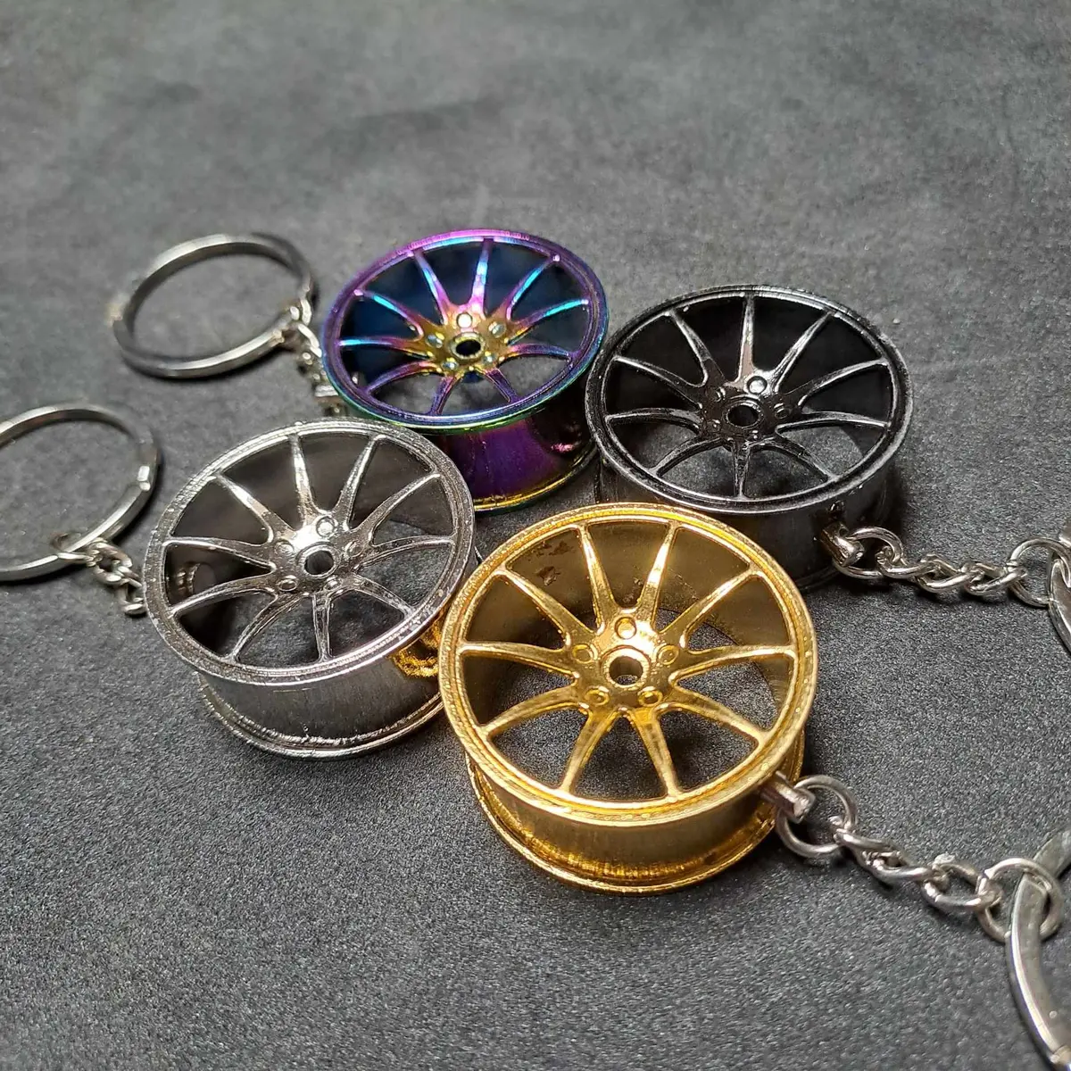 Wheel Rim Key Ring Alloy Wheel Car Part Keyring Key Chain 1