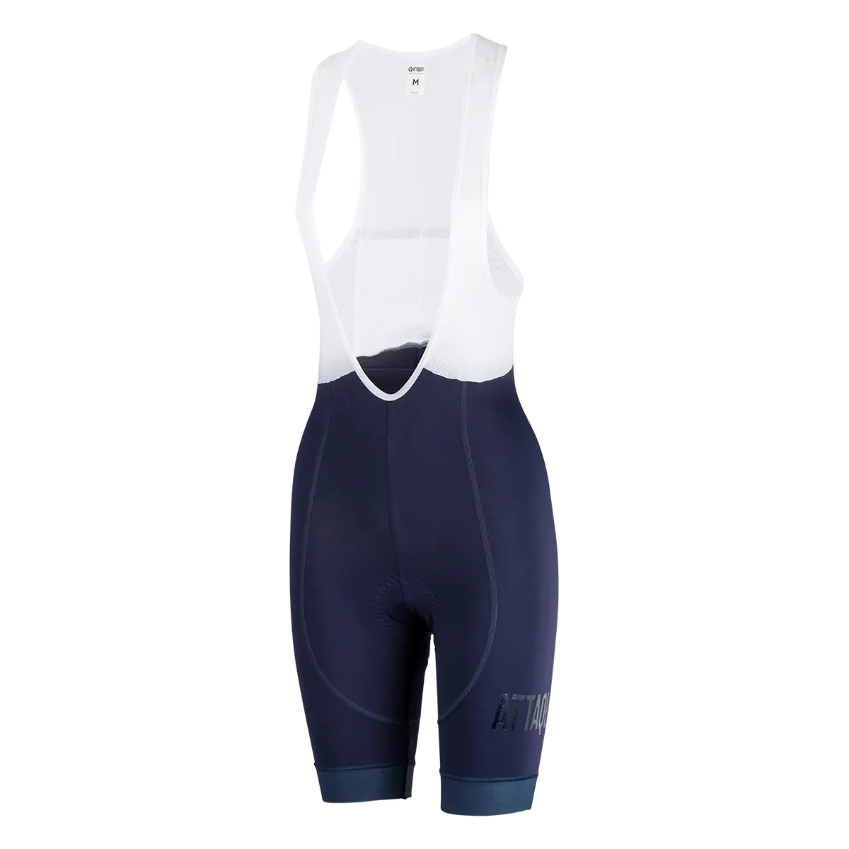 Attaquer | Women's All Day Bib Short | Navy/Reflective Tonal Logo 1