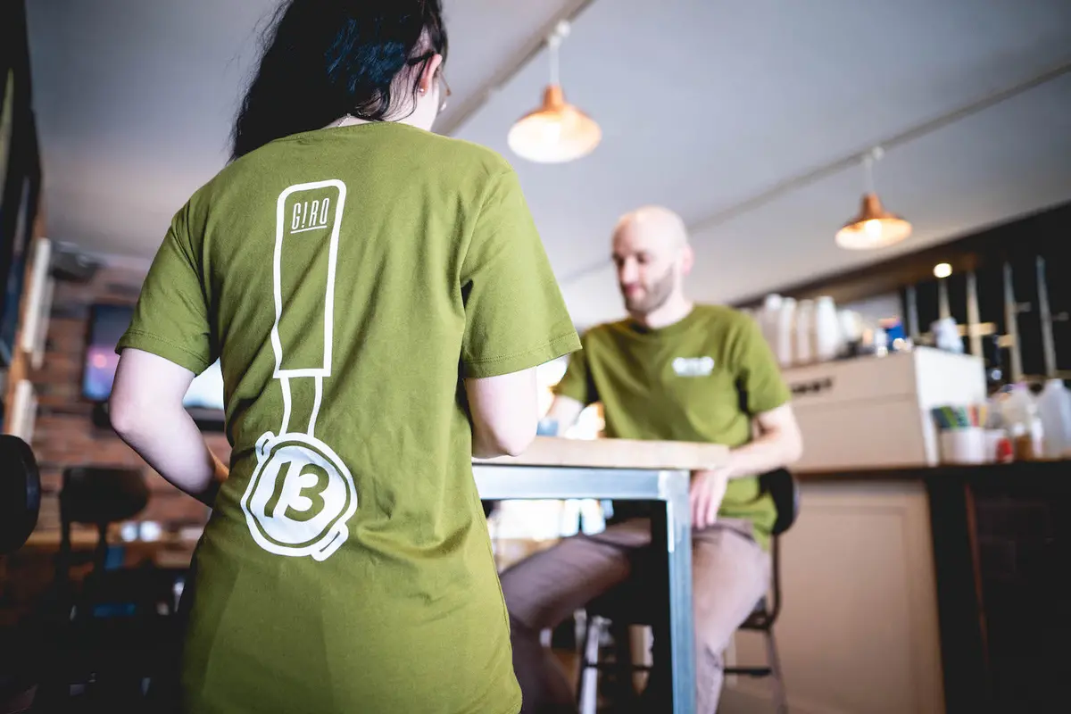 G!Ro Cycles & Coffee T-Shirt Khaki Green 1