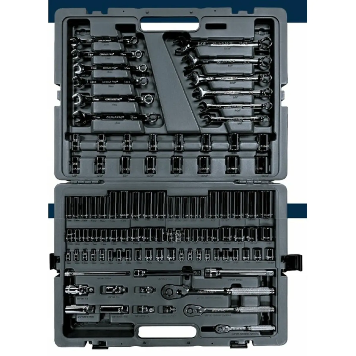 Cougar Pro A234 Socket And Wrench Set, Sae And Metric, 103 Pieces 1