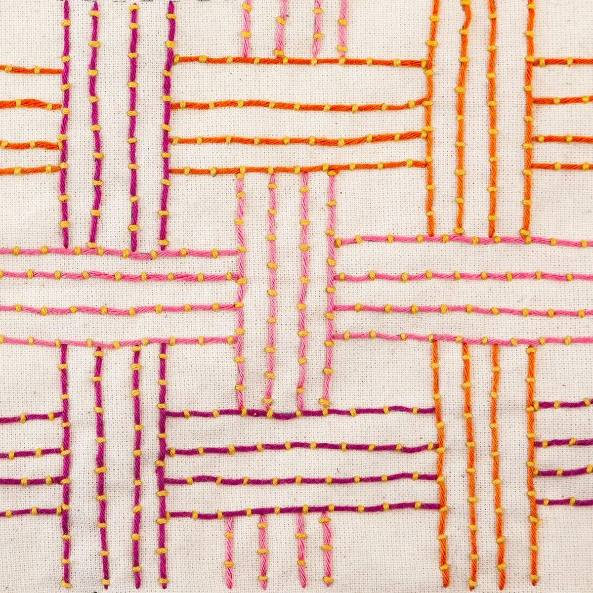 Drop In Miniature Rhino Pattern Club Embroidery Sampler - Weave 1