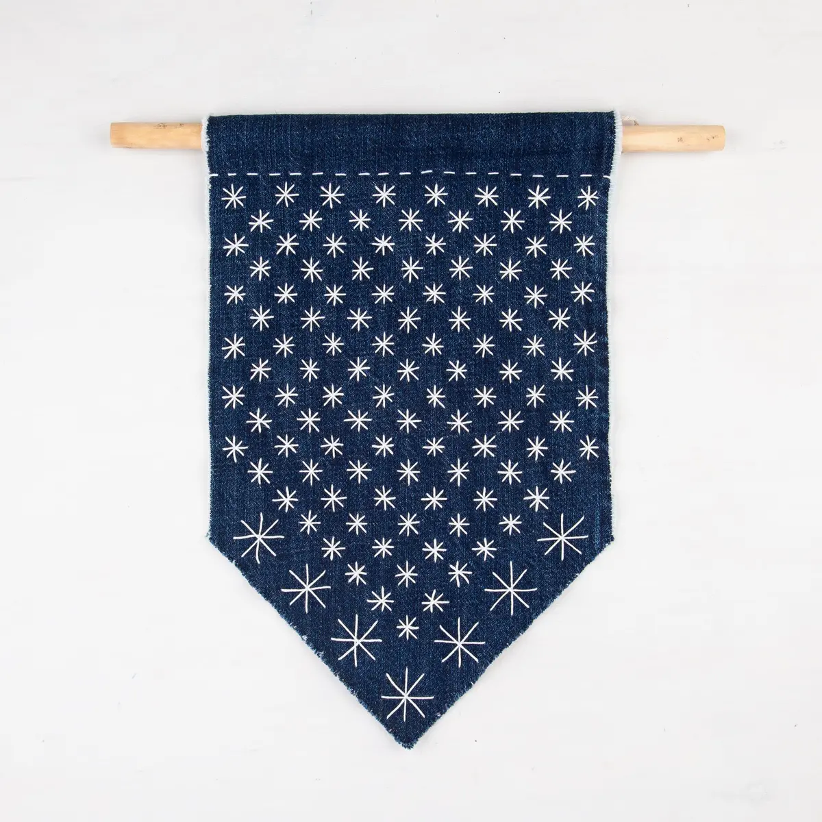 Handstitched Sashiko Banner With A Raw Edge 1