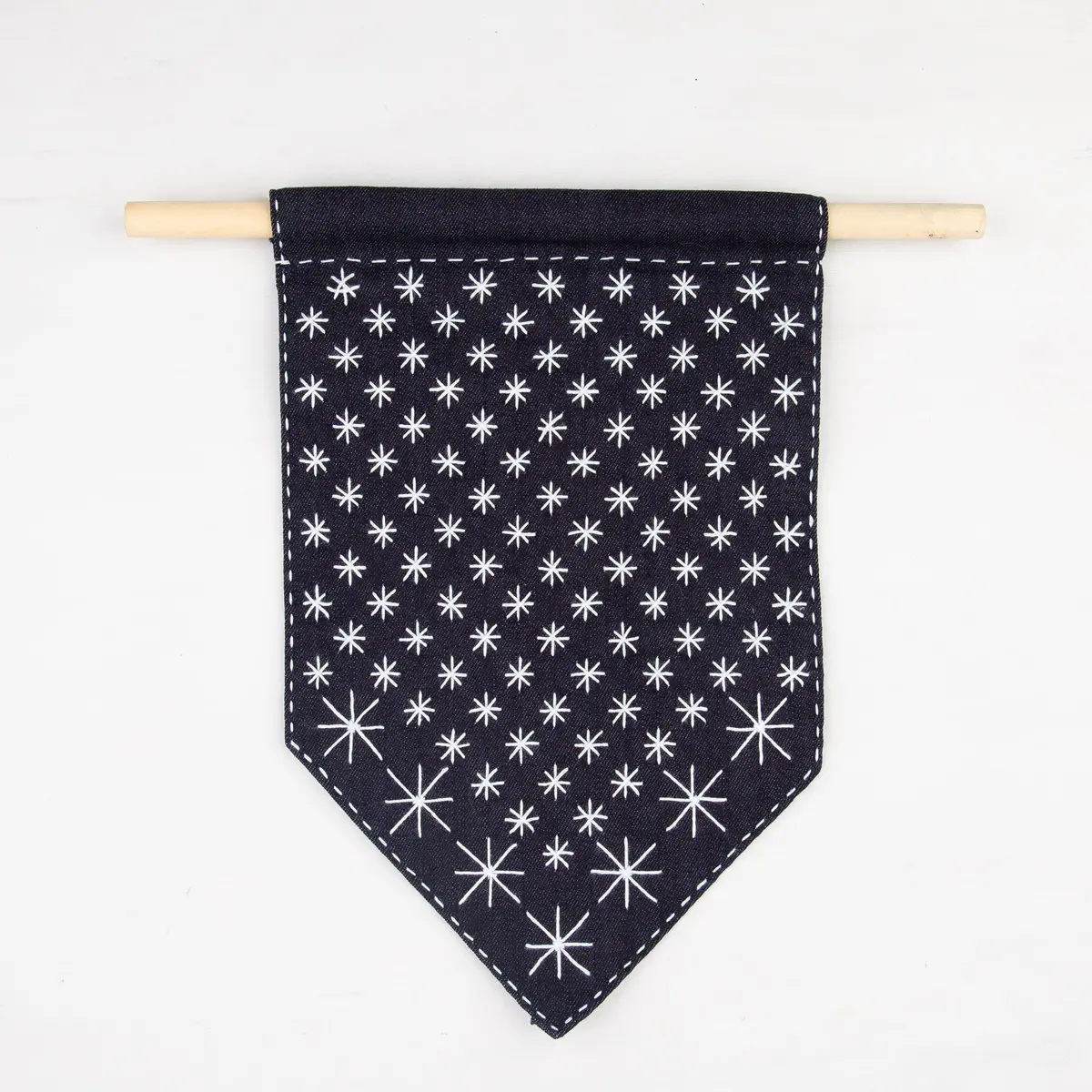 Handstitched Starry Sashiko Banner 1