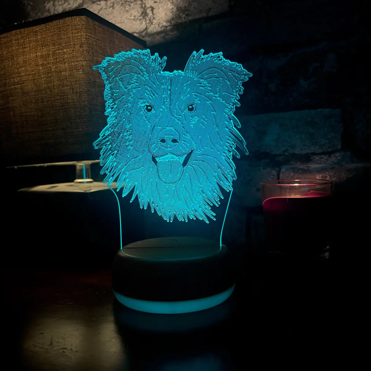 Border Collie Dog Led Lamp Night Light 1