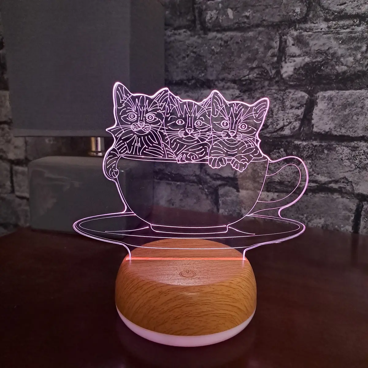 Cute Cats In A Cup Led Lamp Night Light 1