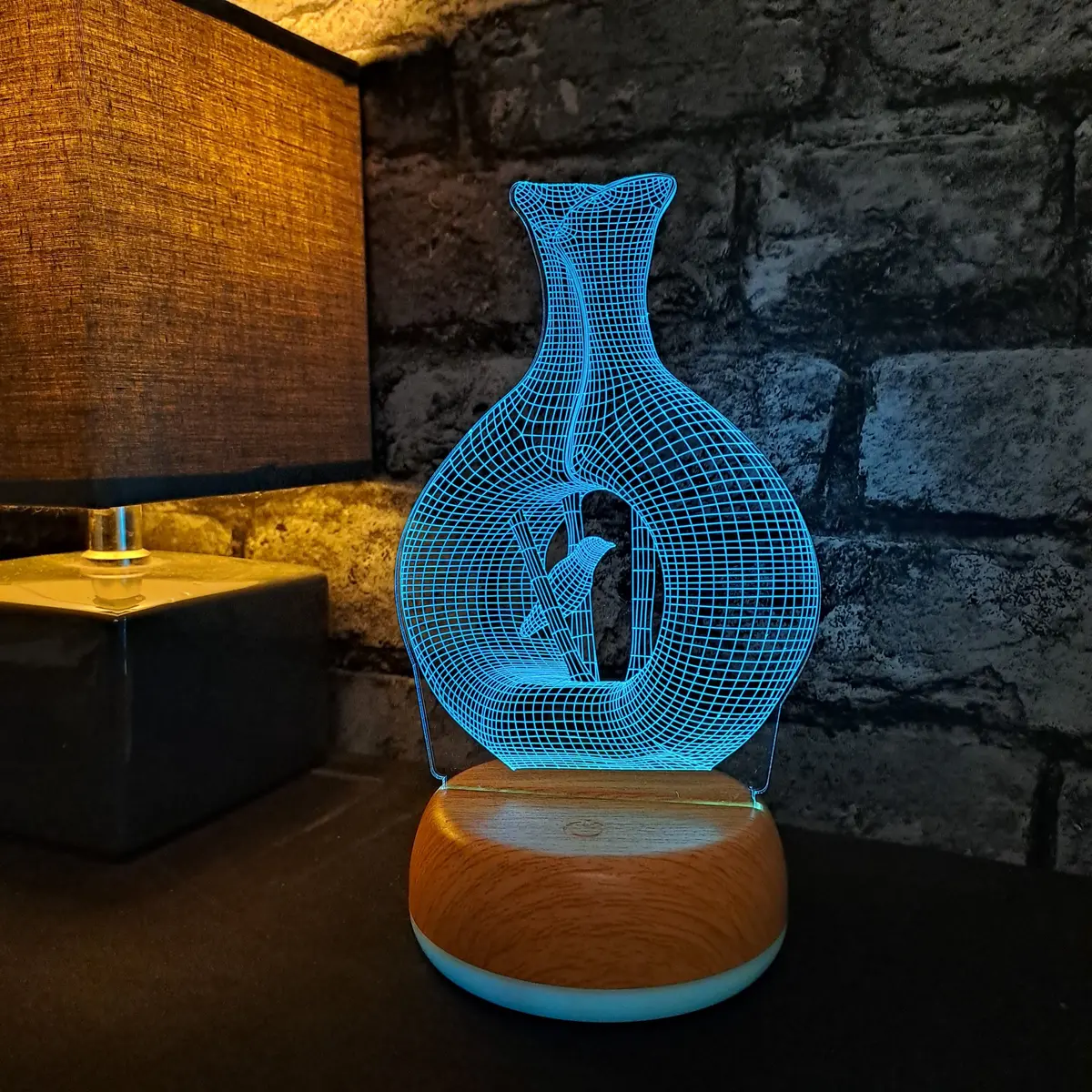 Vase With Bird Led Lamp Night Light 1