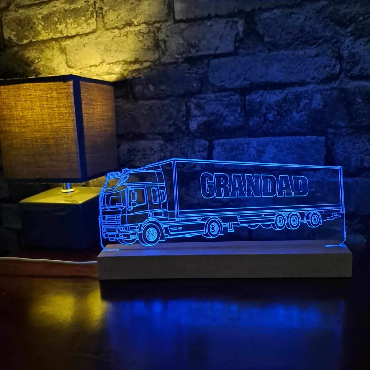 Personalised Daf Lorry With Trailer Led Lamp Night Light 1