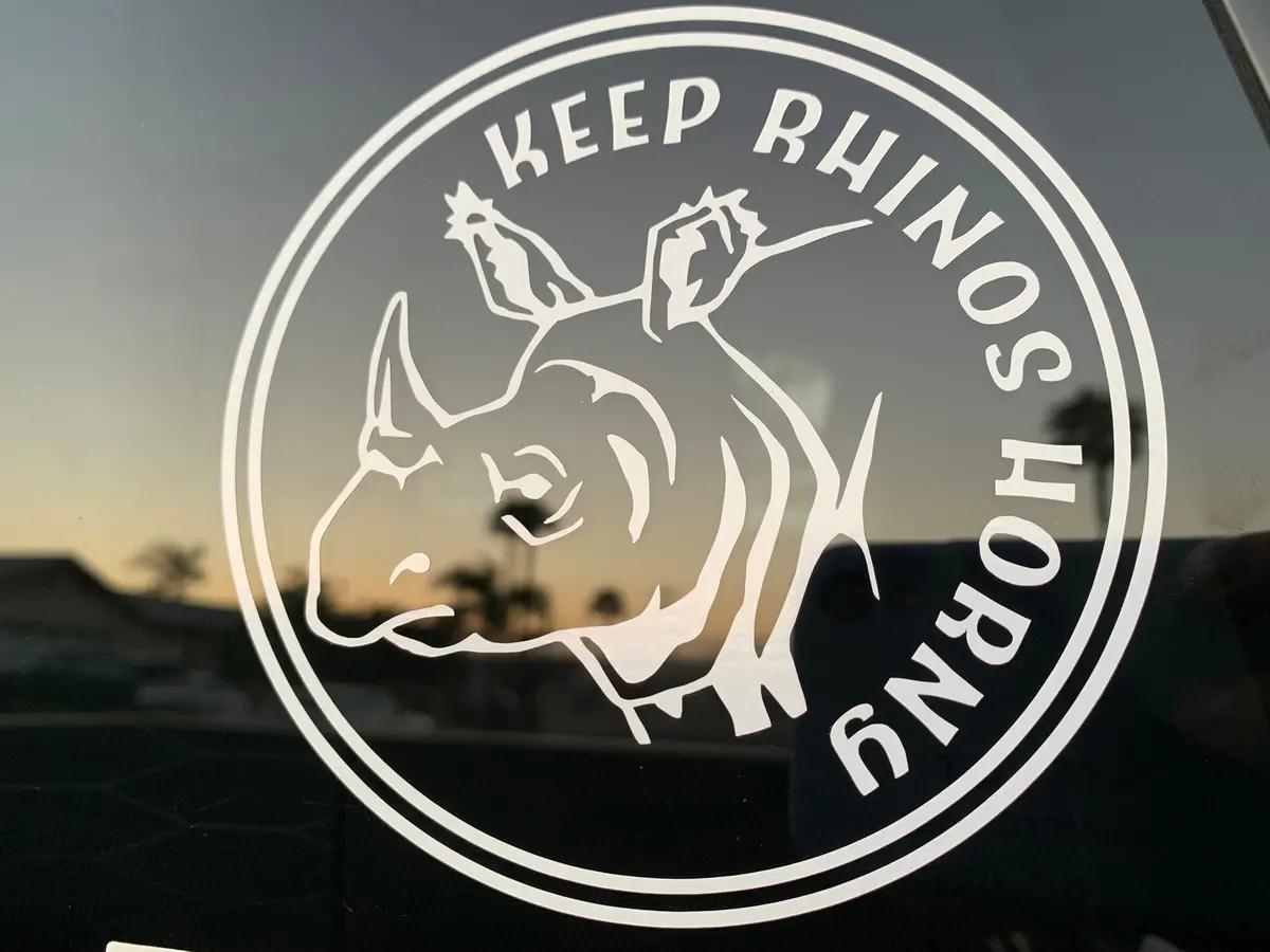 Keep Rhinos Horny Circular Vinyl Decal 1