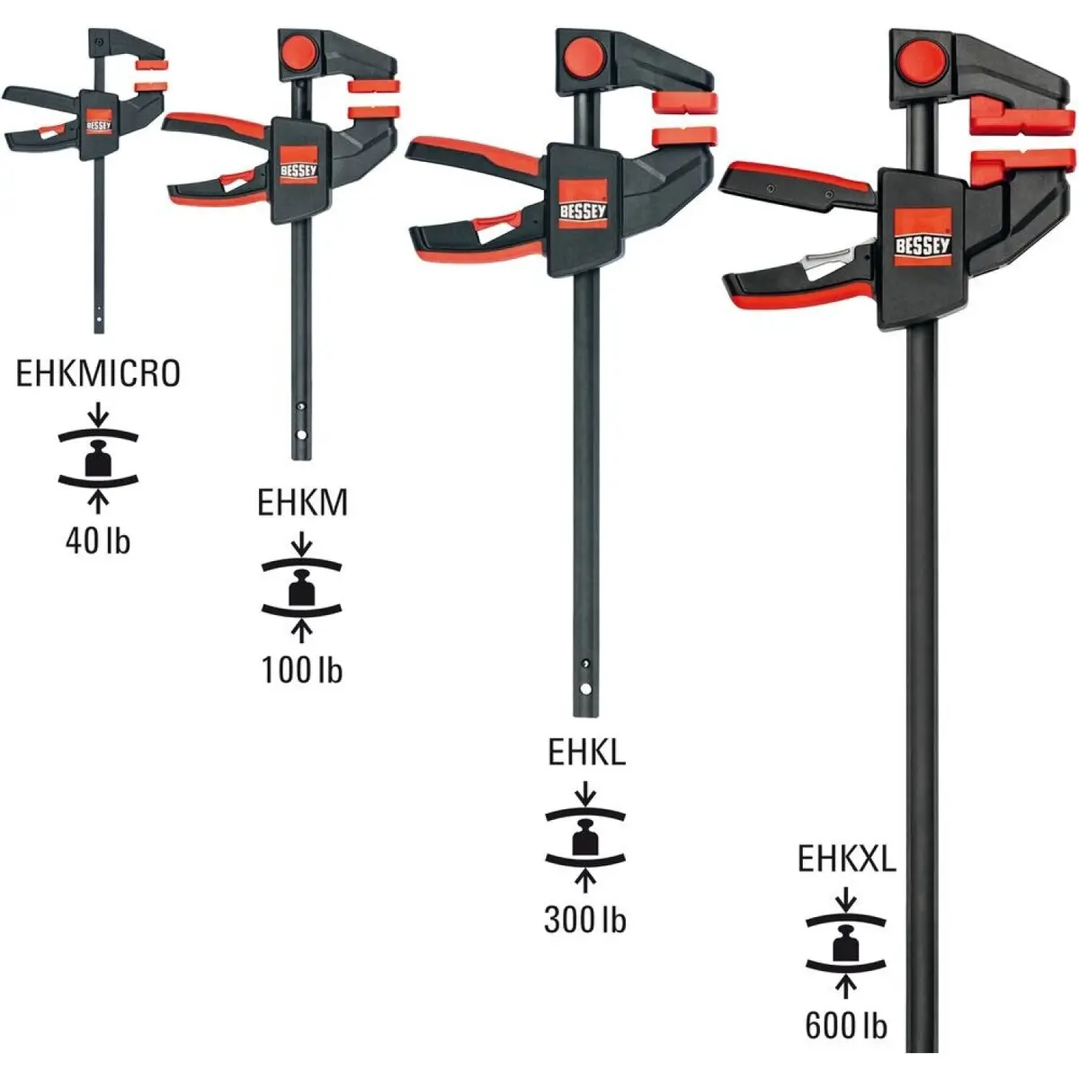 Bessey Ehkxl06 Extra Large Trigger Clamp, 600 Lb, 6" X 3-5/8" 2