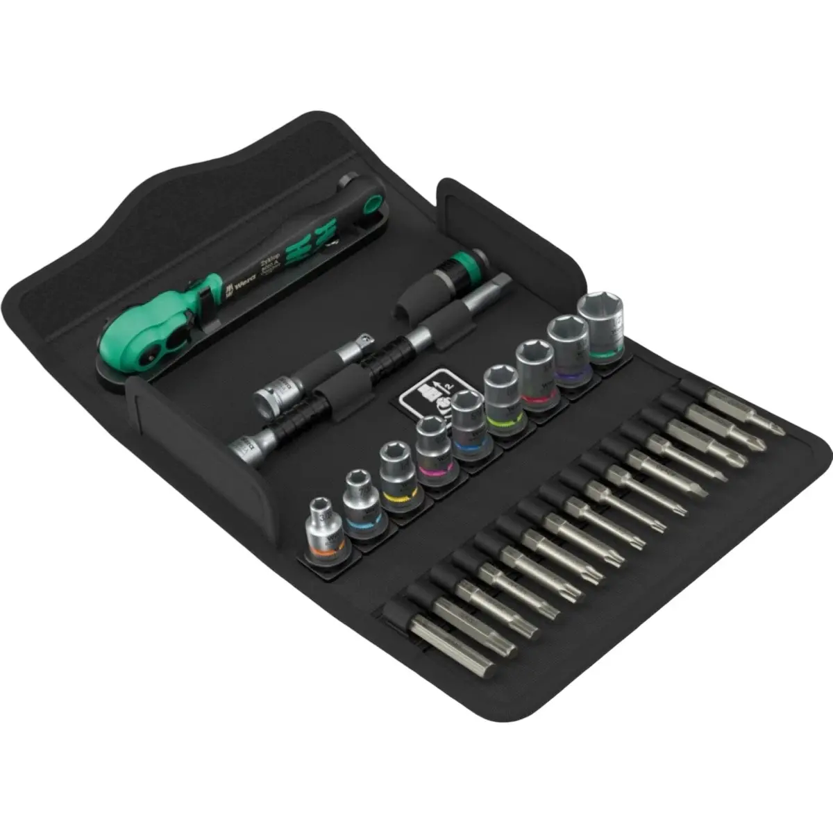 Wera 05005542001 - 8100 Sa 15 Zyklop Comfort Ratchet Set, Reversing Lever, 1/4" Drive, Imperial, 28 Pieces 1