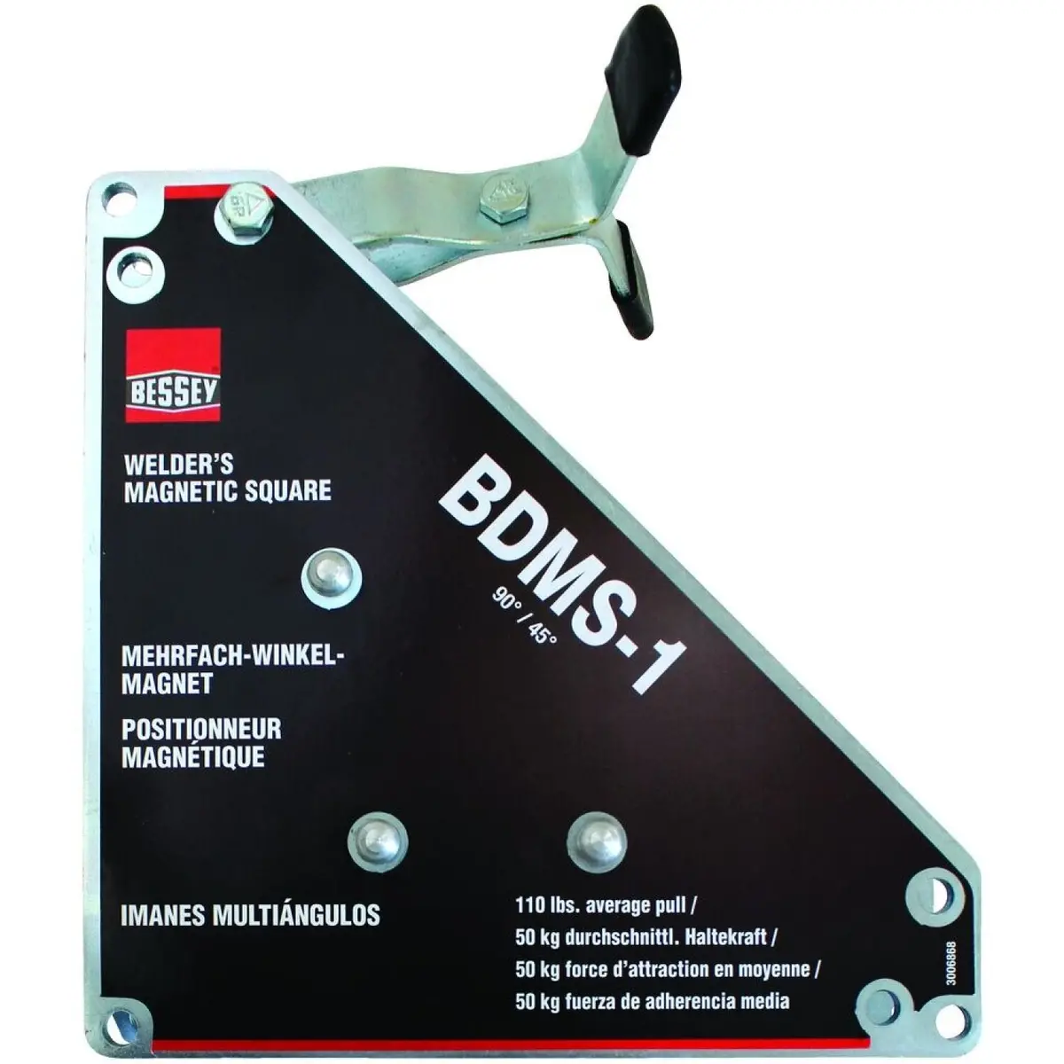Bessey Bdms-1 Magnet, Magnetic Square, 90/45 Degree, 100 Lb Pull 1