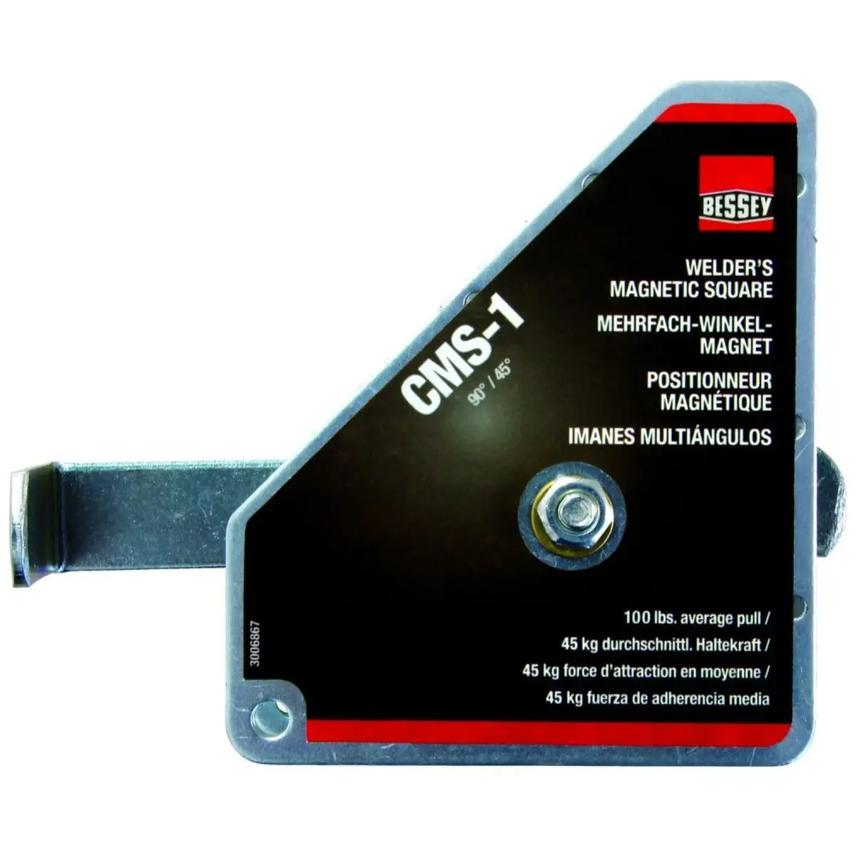 Bessey Cms-1 Magnet, Magnetic Square, 90/45 Degree, 100 Lb Pull 1
