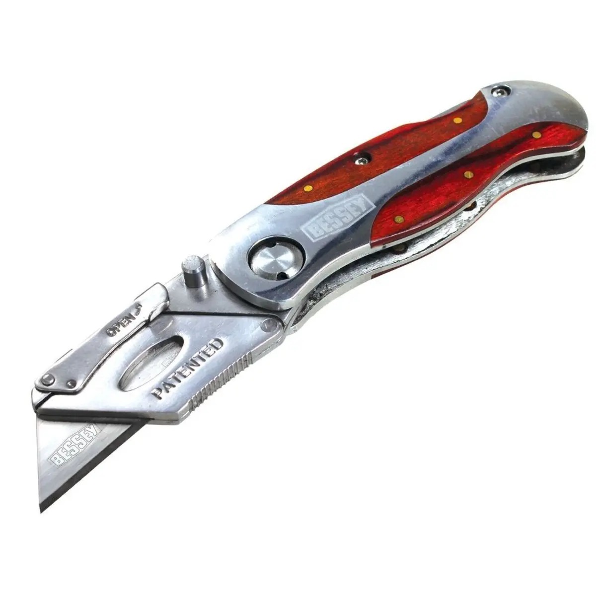 Bessey D-Bkwh Knife, Folding, Locking Utility Knife- Wood Handle 1