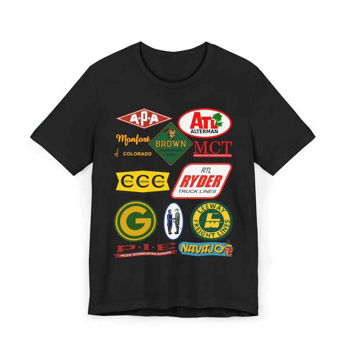 American Trucking Fallen Flag Logos Tee 1