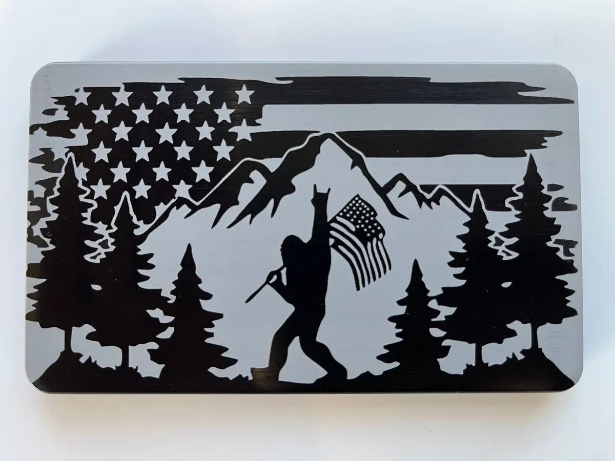 Bigfoot American Flag Hitch Cover 1
